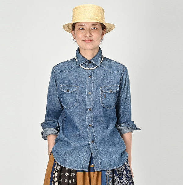 Dungaree Denim 908 Eastern Shirt Jyu Female Model