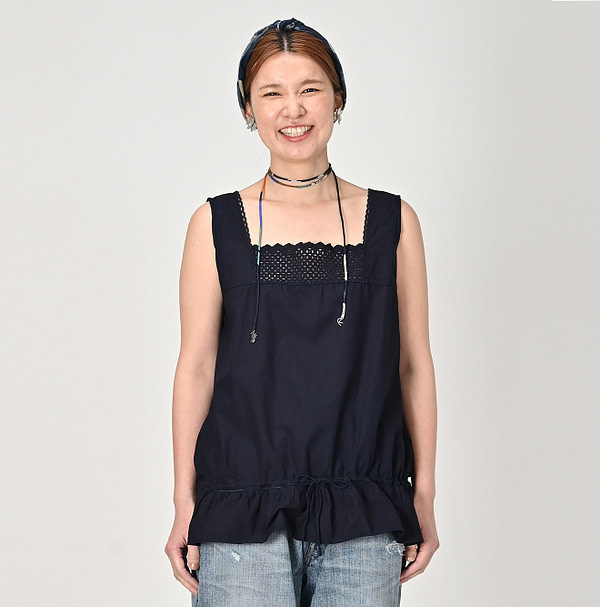 Indigo Batiste Cutwork Camisole Female Model