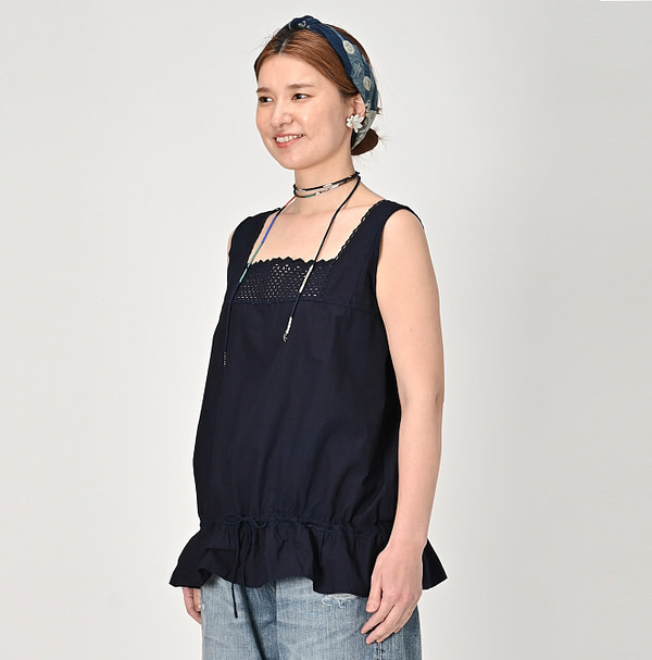 Indigo Batiste Cutwork Camisole Female Model