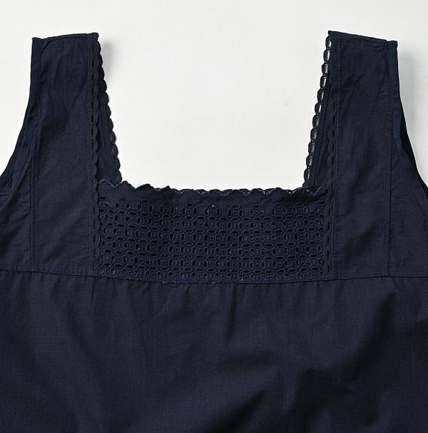 Indigo Batiste Cutwork Camisole Detail