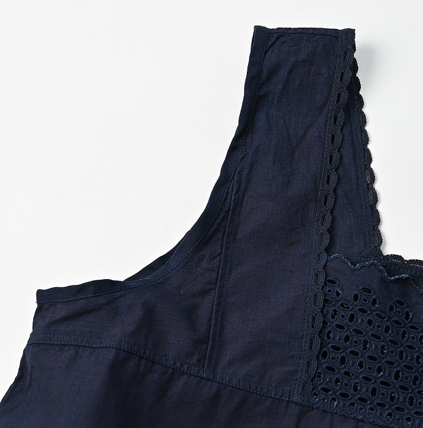 Indigo Batiste Cutwork Camisole Detail