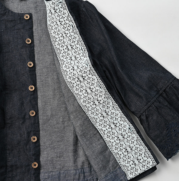 Mugihiko Denim Lehua Blouse Nou Detail