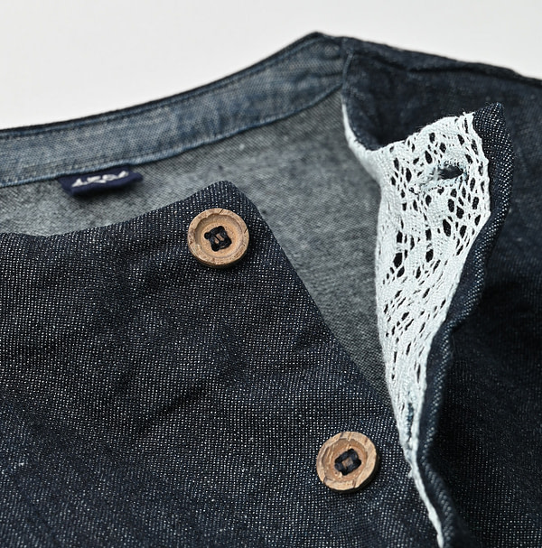 Mugihiko Denim Lehua Blouse Nou Detail