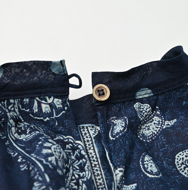 Indigo Bandana Patchwork Blouse Detail