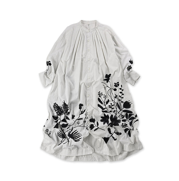 Sumie Flower Print Dress Off White