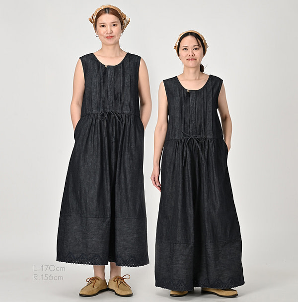 Mugihiko Denim Petti Dress Nou Female Models