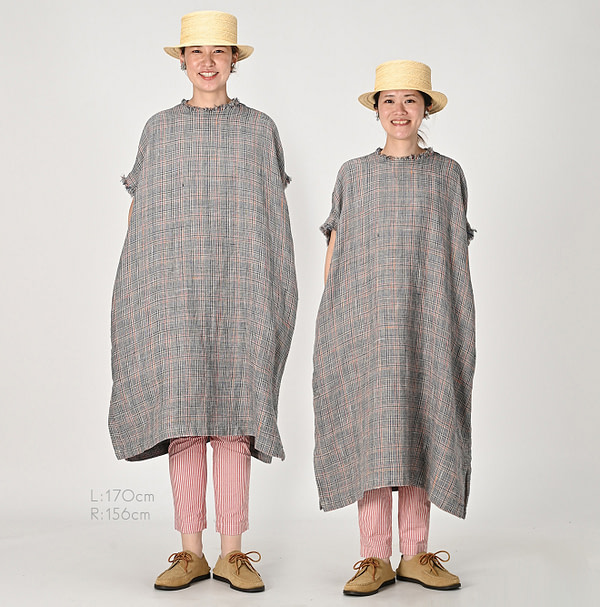 Linen Tweed Sleeveless Uma Dress Female Models