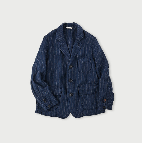 Linen Tweed 908 Blazer Navy