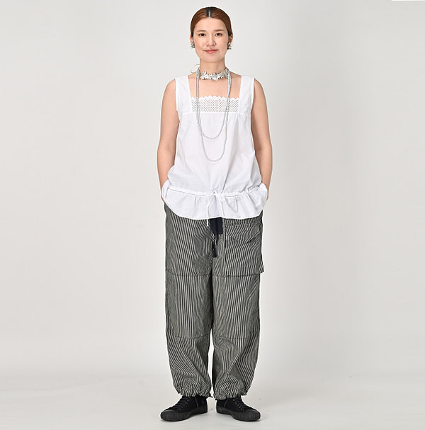 Mugihiko Denim 908 Tent Pants Female Model