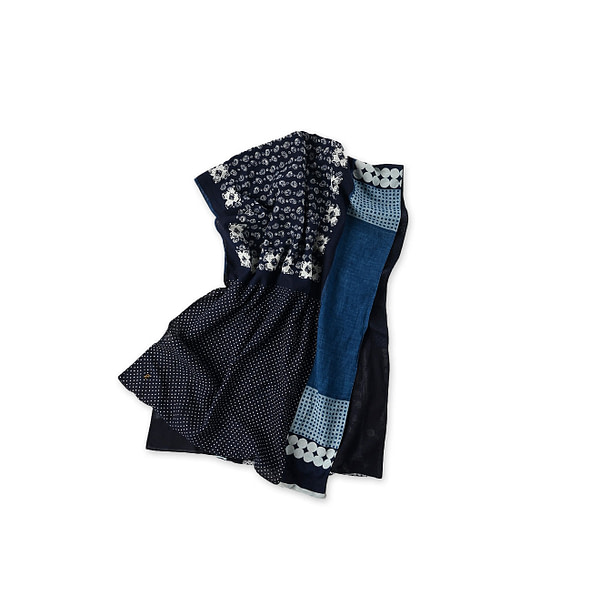 Indigo Bandana Patchwork Stole