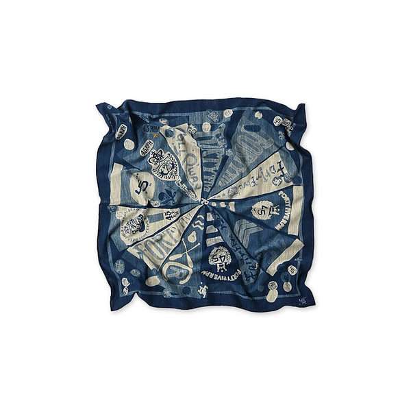 Indigo Tenjiku Bull Flag Bandana Indigo