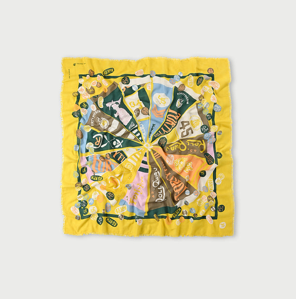 Supima Aya Bull Flag Furoshiki Yellow