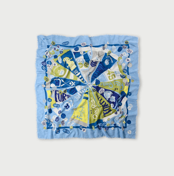 Supima Aya Bull Flag Furoshiki Blue