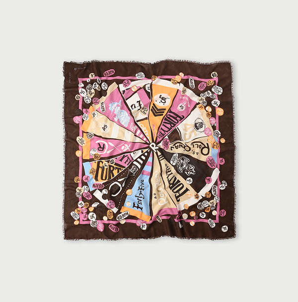 Supima Aya Bull Flag Furoshiki Brown