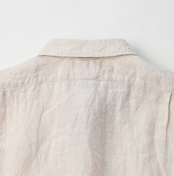 Indian Linen Chambray 908 Grandpa Pull Shirt Detail