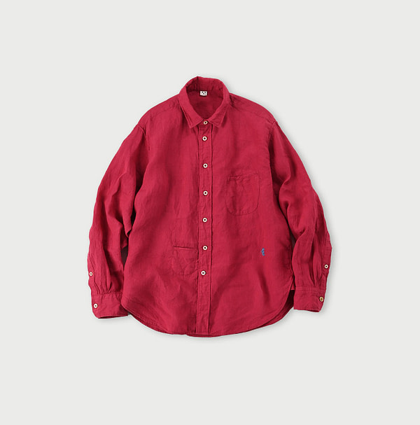 Indian Linen Chambray 908 Petite Collar Ocean Shirt Pink