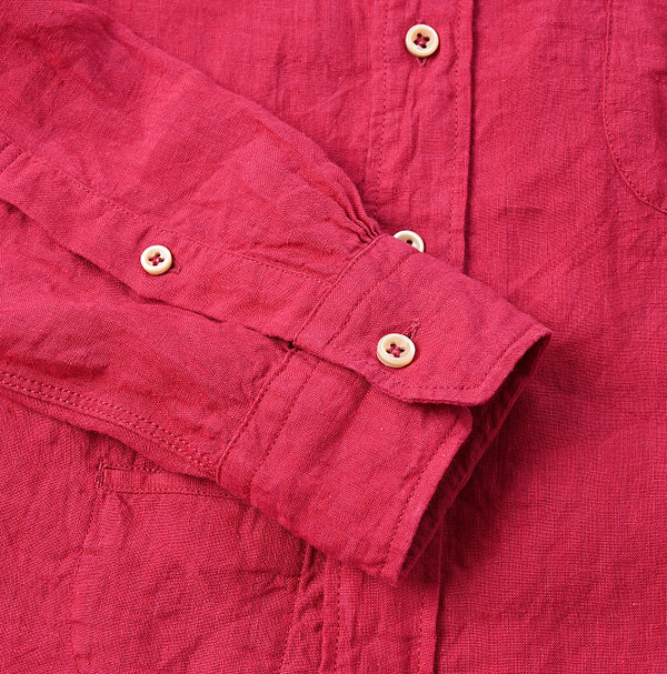 Indian Linen Chambray 908 Petite Collar Ocean Shirt Detail