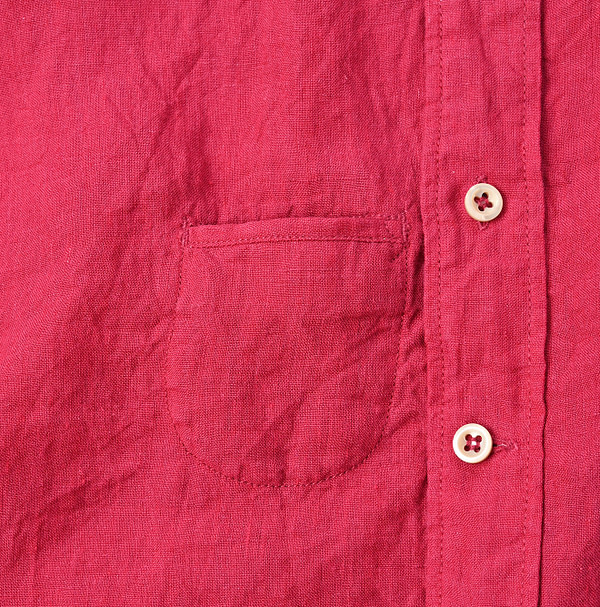 Indian Linen Chambray 908 Petite Collar Ocean Shirt Detail