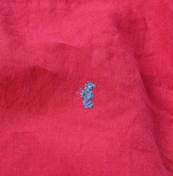 Indian Linen Chambray 908 Petite Collar Ocean Shirt Detail