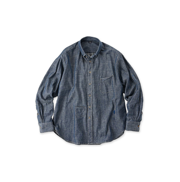 Indigo Dungaree Denim 908 Ocean Button Down Shirt Ruri Nou