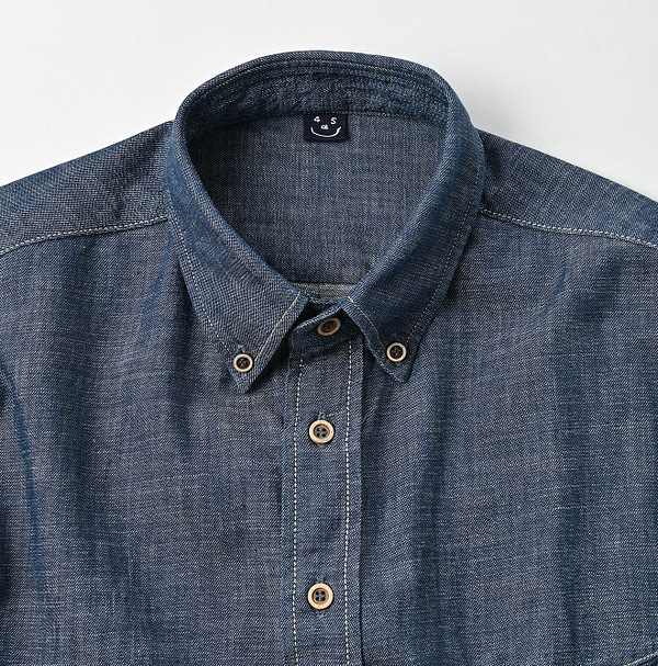 Indigo Dungaree Denim 908 Ocean Button Down Shirt Nou Detail