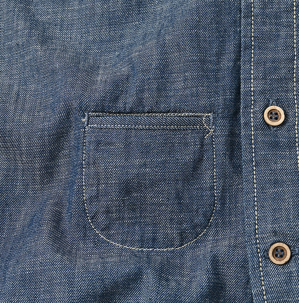 Indigo Dungaree Denim 908 Ocean Button Down Shirt Nou Detail