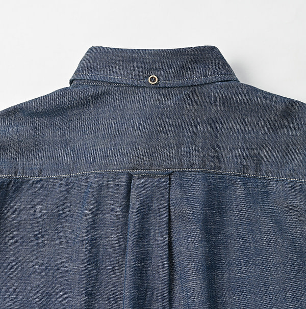 Indigo Dungaree Denim 908 Ocean Button Down Shirt Nou Detail