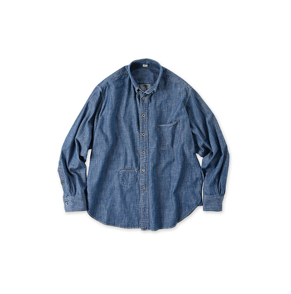 Indigo Dungaree Denim 908 Ocean Button Down Shirt Ruri Zyu