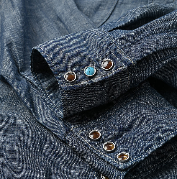 Indigo Dungaree Denim 908 Eastern Shirt Nou Detail