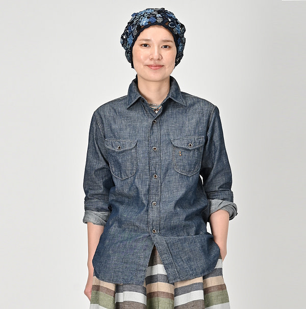 Indigo Dungaree Denim 908 Eastern Shirt Nou Female Model