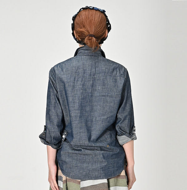 Indigo Dungaree Denim 908 Eastern Shirt Nou Female Model