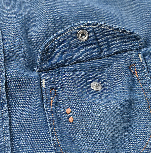 Indigo Dungaree Denim 908 Eastern Shirt Zyu Detail