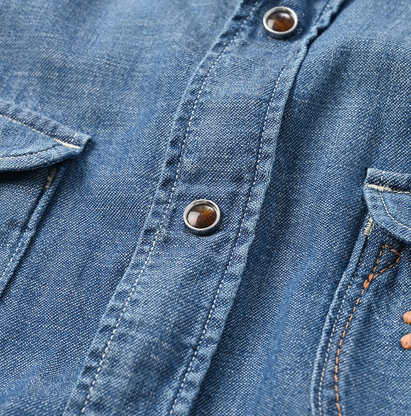 Indigo Dungaree Denim 908 Eastern Shirt Zyu Detail