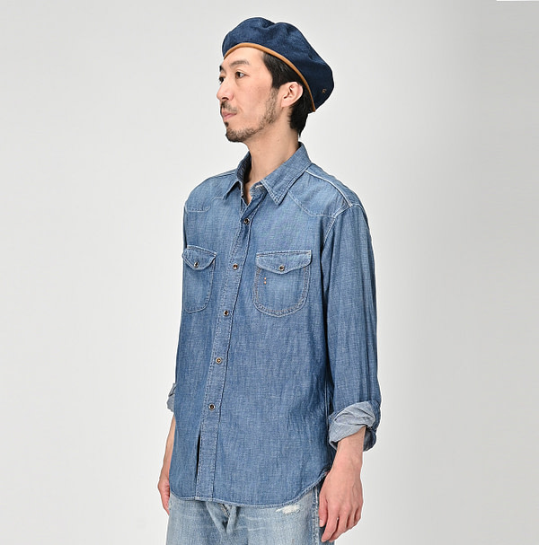 Indigo Dungaree Denim 908 Eastern Shirt Zyu Male Model