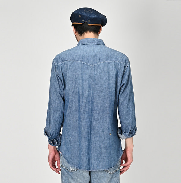 Indigo Dungaree Denim 908 Eastern Shirt Zyu Male Model