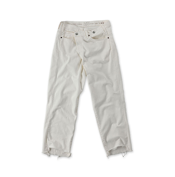 Rye Mugi Denim Cross Over Pants White Distressed