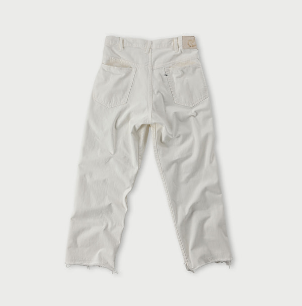 Rye Mugi Denim Cross Over Pants White Distressed Back