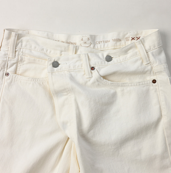 Rye Mugi Denim Cross Over Pants White Distressed Detail