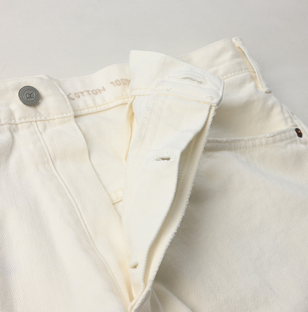 Rye Mugi Denim Cross Over Pants White Distressed Detail