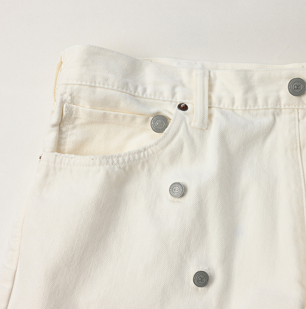 Rye Mugi Denim Cross Over Pants White Distressed Detail