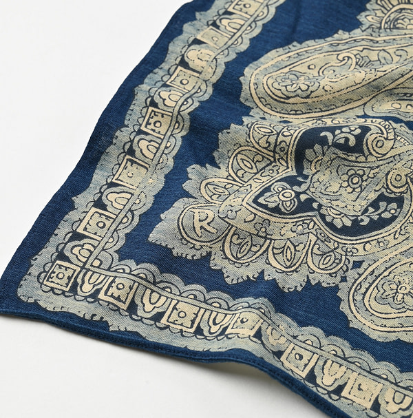 Indigo Tenjiku Sarasa Bandana Detail