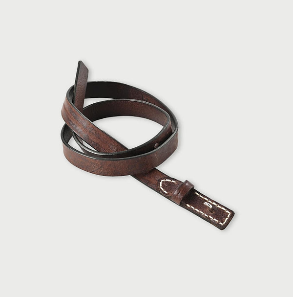 Vintage Leather Belt Thin Dark Brown