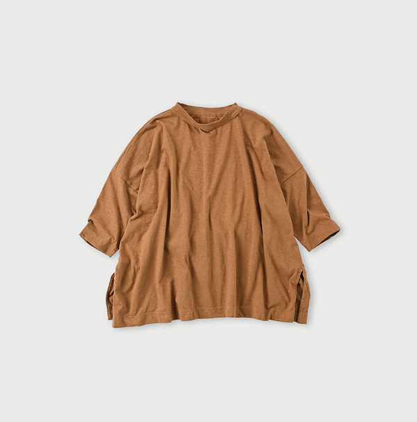 Tenjiku Big Slit T-shirt Camel