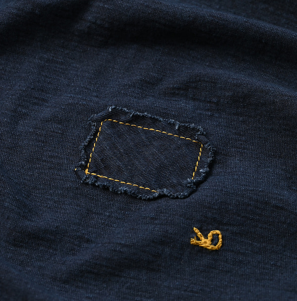 Indigo Tenjiku Big Slit T-shirt Nou Detail