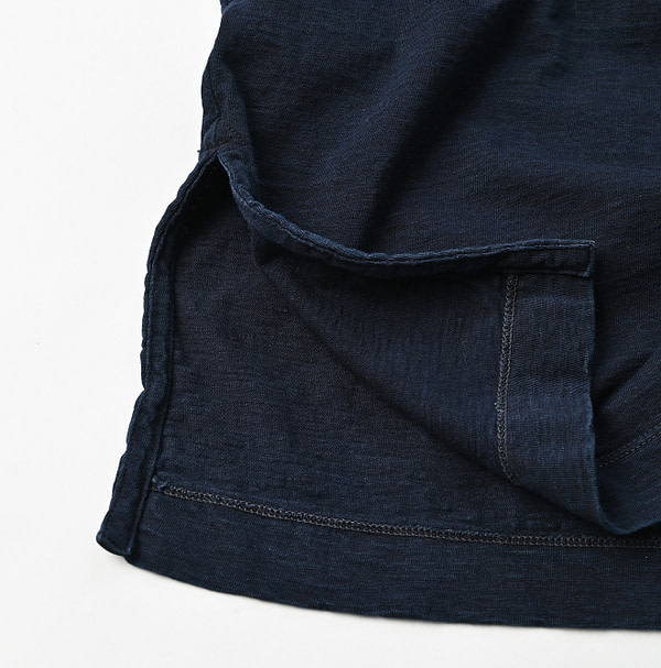 Indigo Tenjiku Big Slit T-shirt Nou Detail