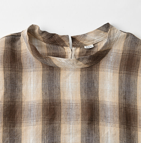 Indian Linen Twill Shadow Check M Camisole Detail