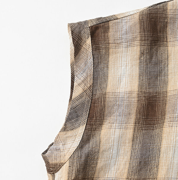 Indian Linen Twill Shadow Check M Camisole Detail