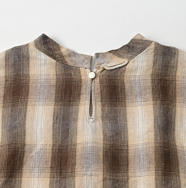 Indian Linen Twill Shadow Check M Camisole Detail