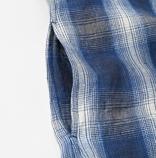 Indian Linen Twill Shadow Check Eastern M Dress Detail