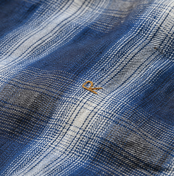 Indian Linen Twill Shadow Check Eastern M Dress Detail